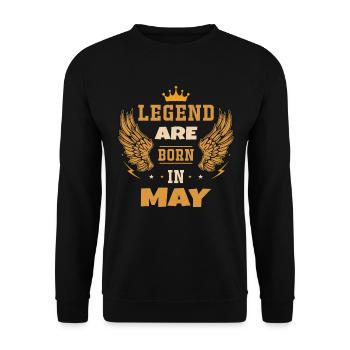 Die im Mai geborene Legende Geburtstagsgeschenk - Unisex Pullover - Schwarz - Vorne - Alina (178cm) & Michal (187cm)