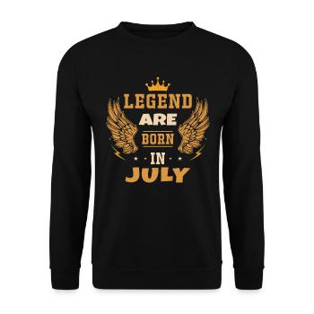 Die im Juli geborene Legende Geburtstagsgeschenk - Unisex Pullover - Schwarz - Vorne - Alina (178cm) & Michal (187cm)