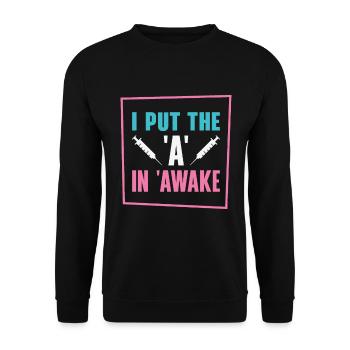 Anesthesia Anesthesiologist Nurse Anesthesiology - Unisex Sweatshirt - black - Front - Alina (178cm) & Michal (187cm)