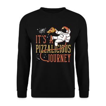 Space Pizza Lover Astronaut Fast Food - Sweat-shirt Unisexe - noir - Devant - Alina (178cm) & Michal (187cm)