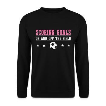 Journée internationale de la femme Objectif de la puissance du football féminin - Sweat-shirt Unisexe - noir - Devant - Alina (178cm) & Michal (187cm)