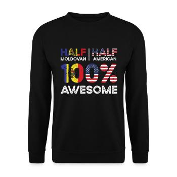 Born Moldovan Moldova American USA Citizenship - Unisex Sweatshirt - black - Front - Alina (178cm) & Michal (187cm)