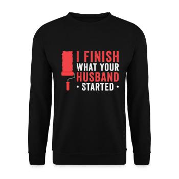 Peintre Peinture Peintre Professionnel Maître Peintre - Sweat-shirt Unisexe - noir - Devant - Alina (178cm) & Michal (187cm)