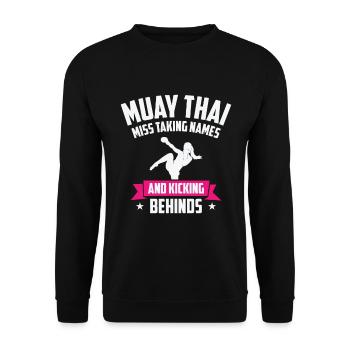 International Women's Day Muay Thai Girl Power - Unisex Sweatshirt - black - Front - Alina (178cm) & Michal (187cm)