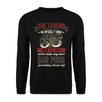 The legend officially 63 years 63rd birthday - Unisex Sweatshirt - black - Front - Alina (178cm) & Michal (187cm)