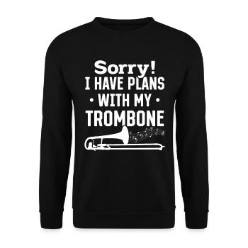 Sorry I Have Plans With My Trombone Trombonist Mus - Unisex Sweatshirt - black - Front - Alina (178cm) & Michal (187cm)