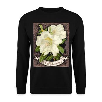 Vintage rhododendron, antique botanical drawing - Unisex Sweatshirt - black - Front - Alina (178cm) & Michal (187cm)