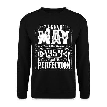 Mai 1954. Anniversaire mai 1954. Cadeau may 1954. - Sweat-shirt Unisexe - noir - Devant - Alina (178cm) & Michal (187cm)