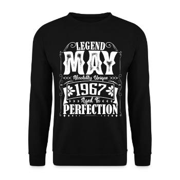 Mai 1967. Geburtstag Mai 1967. Geschenk Mai 1967. - Unisex Pullover - Schwarz - Vorne - Alina (178cm) & Michal (187cm)