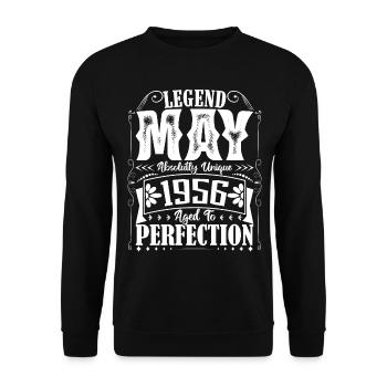 May 1956. Birthday May 1956. Gift May 1956. - Unisex Sweatshirt - black - Front - Alina (178cm) & Michal (187cm)