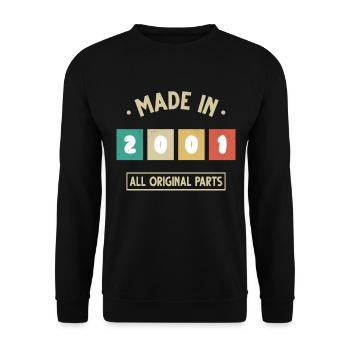 Original 2001 Vintage Anniversaire Humour - Sweat-shirt Unisexe - noir - Devant - Alina (178cm) & Michal (187cm)