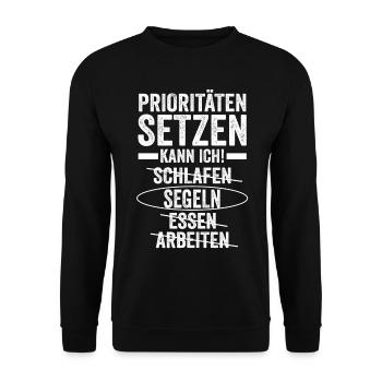 Segelboot Segler Segeln - Unisex Pullover - Schwarz - Vorne - Alina (178cm) & Michal (187cm)