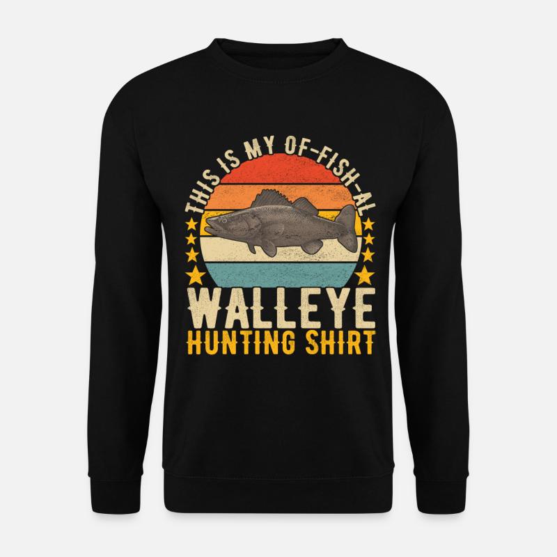 Walleye Fishing Angler - Unisex Pullover - Schwarz