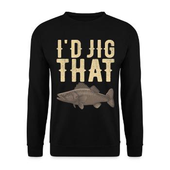 Pêcheurs à la ligne de pêche au doré jaune - Sweat-shirt Unisexe - noir - Devant - Alina (178cm) & Michal (187cm)