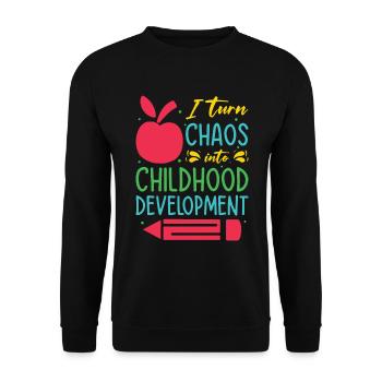 Enseignante éducatrice en éducation de la petite enfance - Sweat-shirt Unisexe - noir - Devant - Alina (178cm) & Michal (187cm)