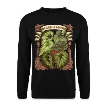 Vintage Begonie lustiger Blumen-Spruch - Unisex Pullover - Schwarz - Vorne - Alina (178cm) & Michal (187cm)