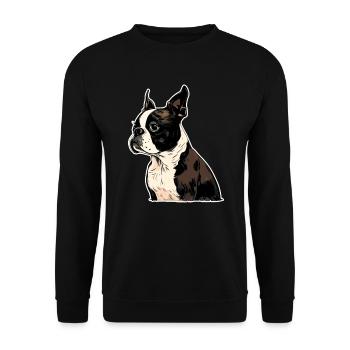 Boston Terrier - Unisex Pullover - Schwarz - Vorne - Alina (178cm) & Michal (187cm)