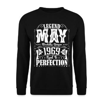 Mai 1969. Anniversaire mai 1969. Cadeau may 1969. - Sweat-shirt Unisexe - noir - Devant - Alina (178cm) & Michal (187cm)