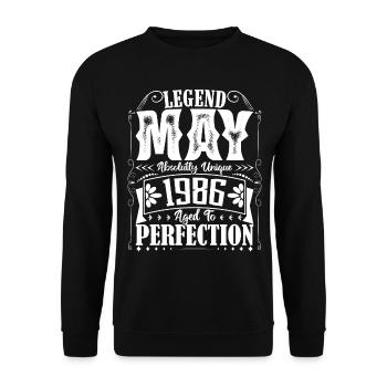 Mai 1986. Geburtstag Mai 1986. Geschenk Mai 1986. - Unisex Pullover - Schwarz - Vorne - Alina (178cm) & Michal (187cm)