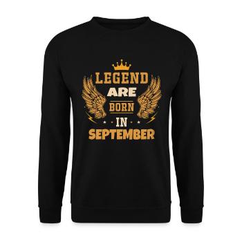 les légendes sont nées en septembre - Sweat-shirt Unisexe - noir - Devant - Alina (178cm) & Michal (187cm)