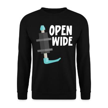 Open Wide Nurse Anesthesia Anesthesiologist - Unisex Sweatshirt - black - Front - Alina (178cm) & Michal (187cm)