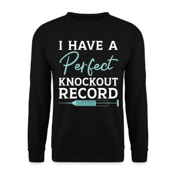 Ich habe einen perfekten Knockout-Rekord Anästhesi - Unisex Pullover - Schwarz - Vorne - Alina (178cm) & Michal (187cm)