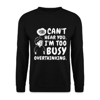 Suranalyse du dessin au trait Dessin Overthinker - Sweat-shirt Unisexe - noir - Devant - Alina (178cm) & Michal (187cm)