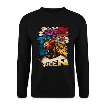 Juneteenth BLM Black Proud Woman Strong Black - Sweat-shirt Unisexe - noir - Devant - Alina (178cm) & Michal (187cm)