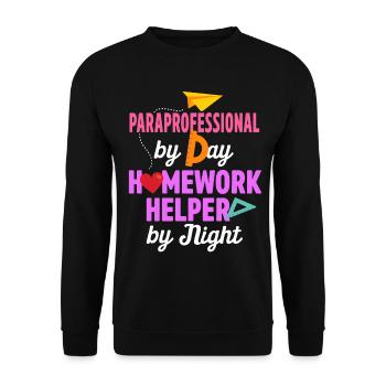 Paraprofessional Teacher Para Educator - Unisex Sweatshirt - black - Front - Alina (178cm) & Michal (187cm)