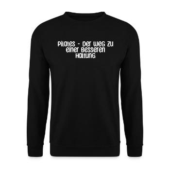 Pilates - Pilates - der Weg zu einer besseren - Unisex Pullover - Schwarz - Vorne - Alina (178cm) & Michal (187cm)