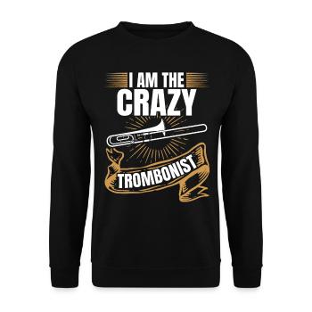 Je suis le tromboniste fou Trombone Trombone fou Trombone - Sweat-shirt Unisexe - noir - Devant - Alina (178cm) & Michal (187cm)