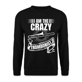 Je suis le tromboniste fou Trombone Amateur de trombone - Sweat-shirt Unisexe - noir - Devant - Alina (178cm) & Michal (187cm)
