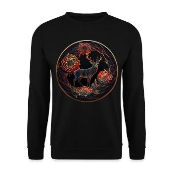 Deer Gift Animal Deer Animal Motif Forest Elk Zoo - Sweat-shirt Unisexe - noir - Devant - Alina (178cm) & Michal (187cm)