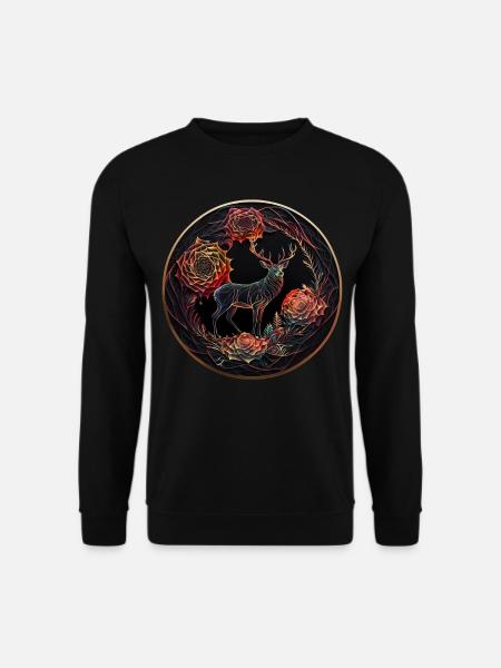 Deer Gift Animal Deer Animal Motif Forest Elk Zoo - Sweat-shirt Unisexe - noir