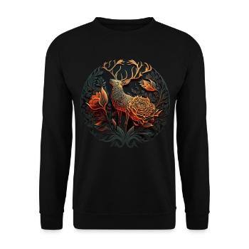 Deer Gift Animal Deer Animal Motif Forest Elk Zoo - Sweat-shirt Unisexe - noir - Devant - Alina (178cm) & Michal (187cm)