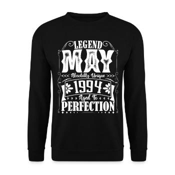 Mai 1994. Anniversaire mai 1994. Cadeau may 1994. - Sweat-shirt Unisexe - noir - Devant - Alina (178cm) & Michal (187cm)