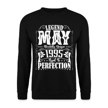 Mai 1995. Anniversaire mai 1995. Cadeau may 1995. - Sweat-shirt Unisexe - noir - Devant - Alina (178cm) & Michal (187cm)