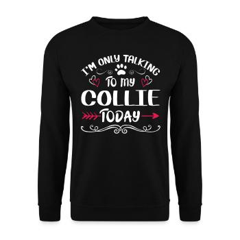 Le propriétaire du chien parle à mon colley - Sweat-shirt Unisexe - noir - Devant - Alina (178cm) & Michal (187cm)