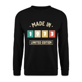 Vintage 1973 Birthday Gift 1973 - Unisex Sweatshirt - black - Front - Alina (178cm) & Michal (187cm)