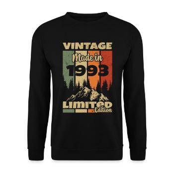 Vintage 1993 Birthday Gift 1993 - Unisex Sweatshirt - black - Front - Alina (178cm) & Michal (187cm)