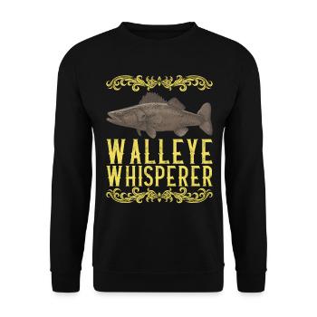 Pêcheurs à la ligne de pêche au doré jaune - Sweat-shirt Unisexe - noir - Devant - Alina (178cm) & Michal (187cm)