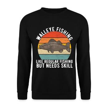 Pêcheurs à la ligne de pêche au doré jaune - Sweat-shirt Unisexe - noir - Devant - Alina (178cm) & Michal (187cm)