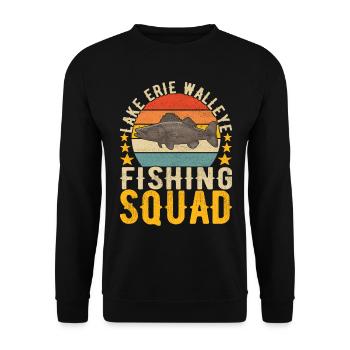 Pêcheurs à la ligne de pêche au doré jaune - Sweat-shirt Unisexe - noir - Devant - Alina (178cm) & Michal (187cm)