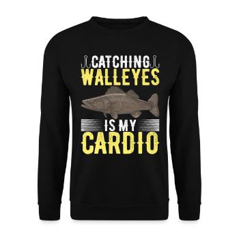 Pêcheurs à la ligne de pêche au doré jaune - Sweat-shirt Unisexe - noir - Devant - Alina (178cm) & Michal (187cm)