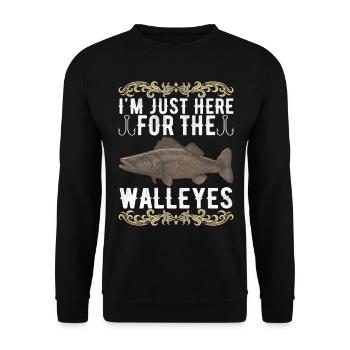 Pêcheurs à la ligne de pêche au doré jaune - Sweat-shirt Unisexe - noir - Devant - Alina (178cm) & Michal (187cm)