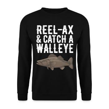 Pêcheurs à la ligne de pêche au doré jaune - Sweat-shirt Unisexe - noir - Devant - Alina (178cm) & Michal (187cm)
