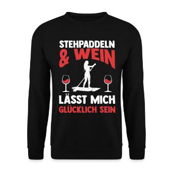 Wein Stand Up Paddeling - Unisex Pullover - Schwarz - Vorne - Alina (178cm) & Michal (187cm)