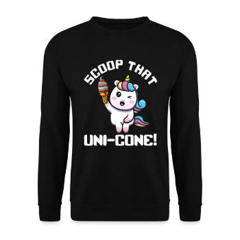 Rainbow Cute Unicorn Ice Cream Lover Mythical - Unisex Sweatshirt - black - Front - Alina (178cm) & Michal (187cm)