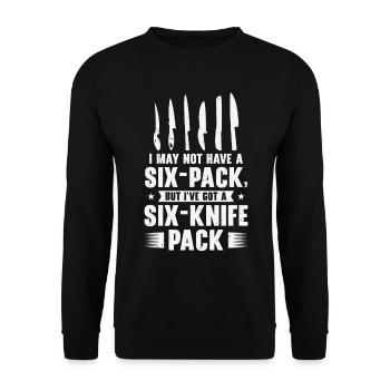 Messersammler Messer Sammeln - Unisex Pullover - Schwarz - Vorne - Alina (178cm) & Michal (187cm)