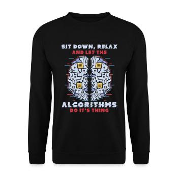 Computer Algorithm Programmer Artificial - Unisex Sweatshirt - black - Front - Alina (178cm) & Michal (187cm)